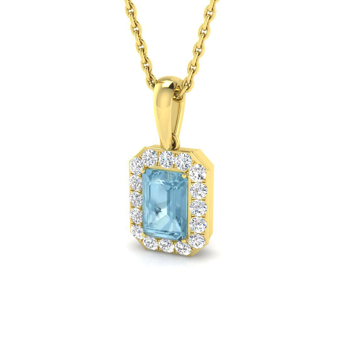 Becky Aquamarine Pendant 0.5ct to 3ct Gold (Without Chain )