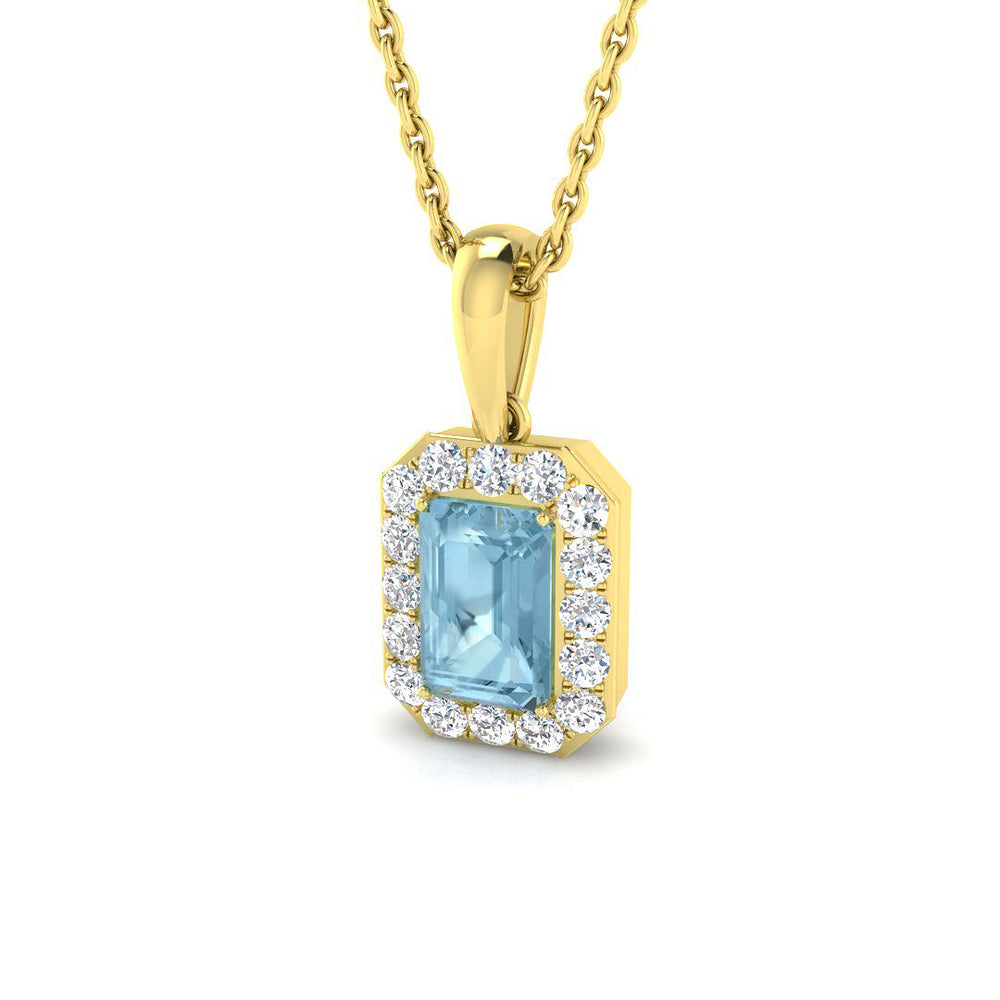 Becky Aquamarine Pendant 0.5ct to 3ct Gold (Without Chain )
