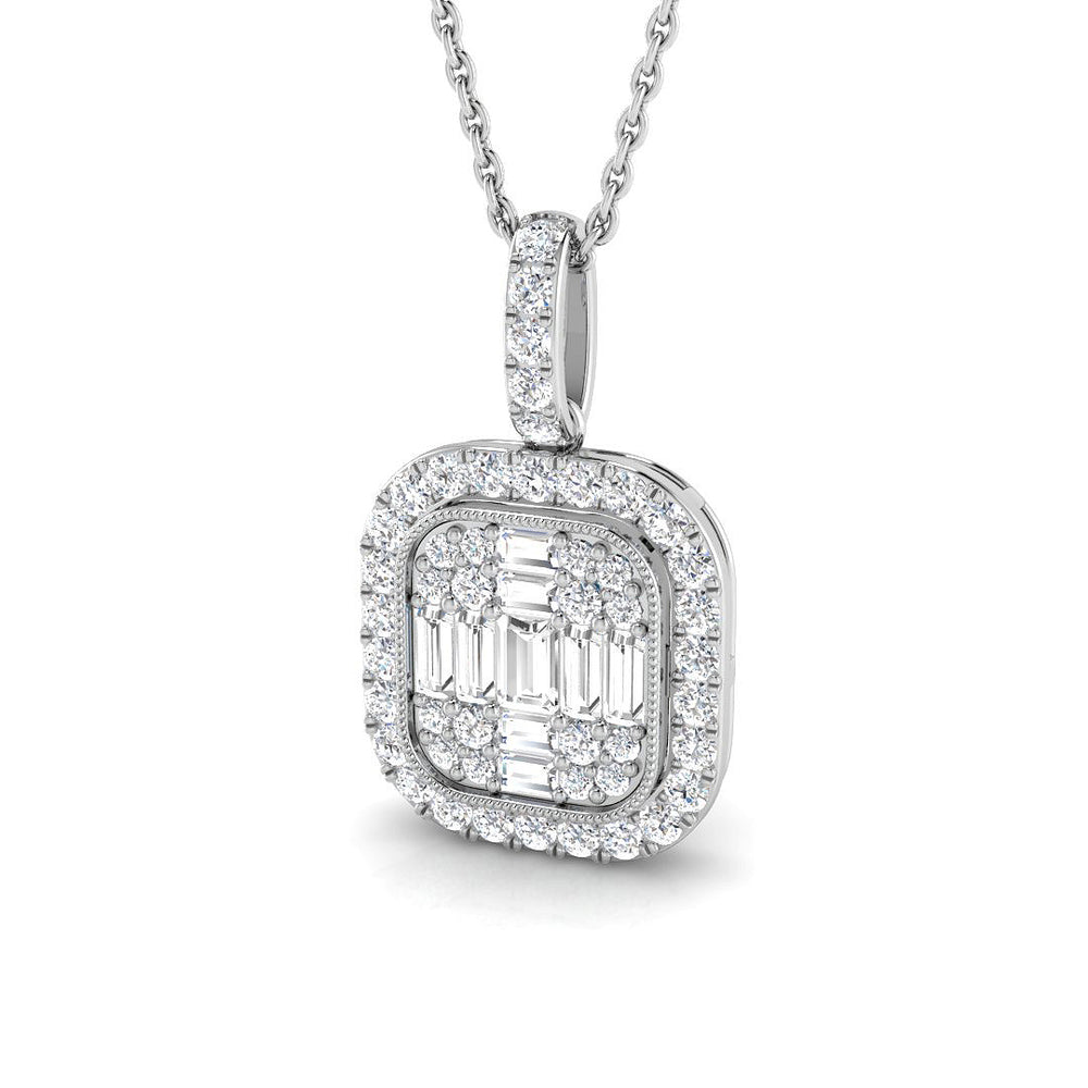 Echium Baguette Brilliant Pendant 0.75ct Gold (Without Chain )