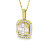 Echium Baguette Brilliant Pendant 0.75ct Gold (Without Chain )