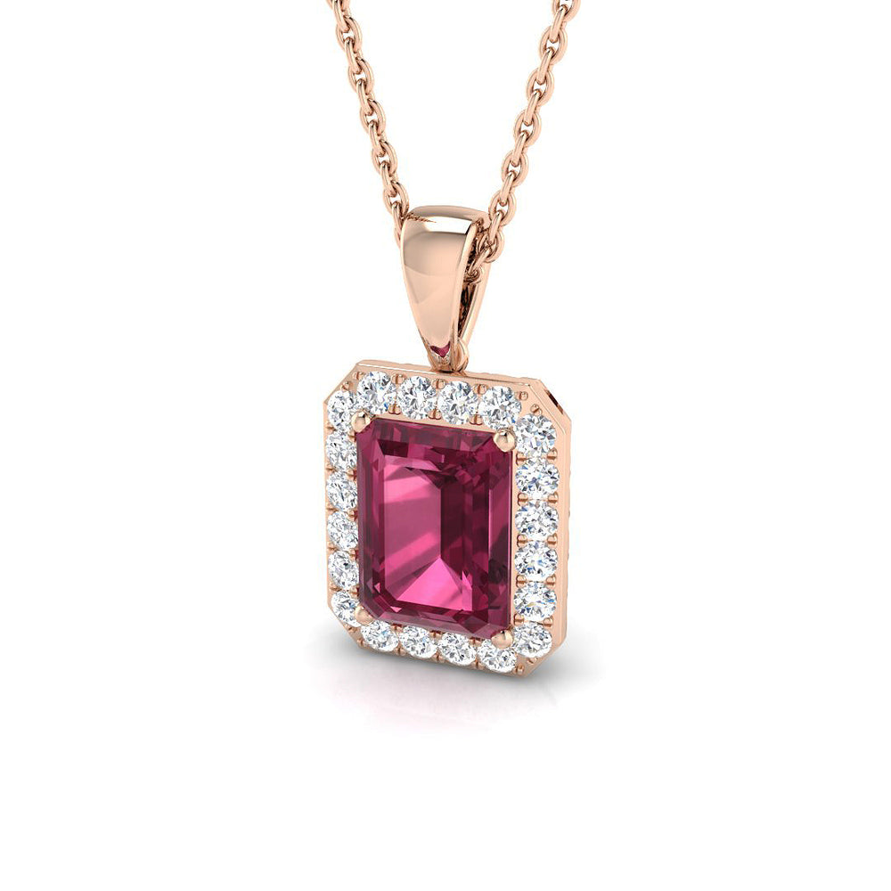 Eileen Pink Tourmaline Pendant 2ct Gold (Without Chain )