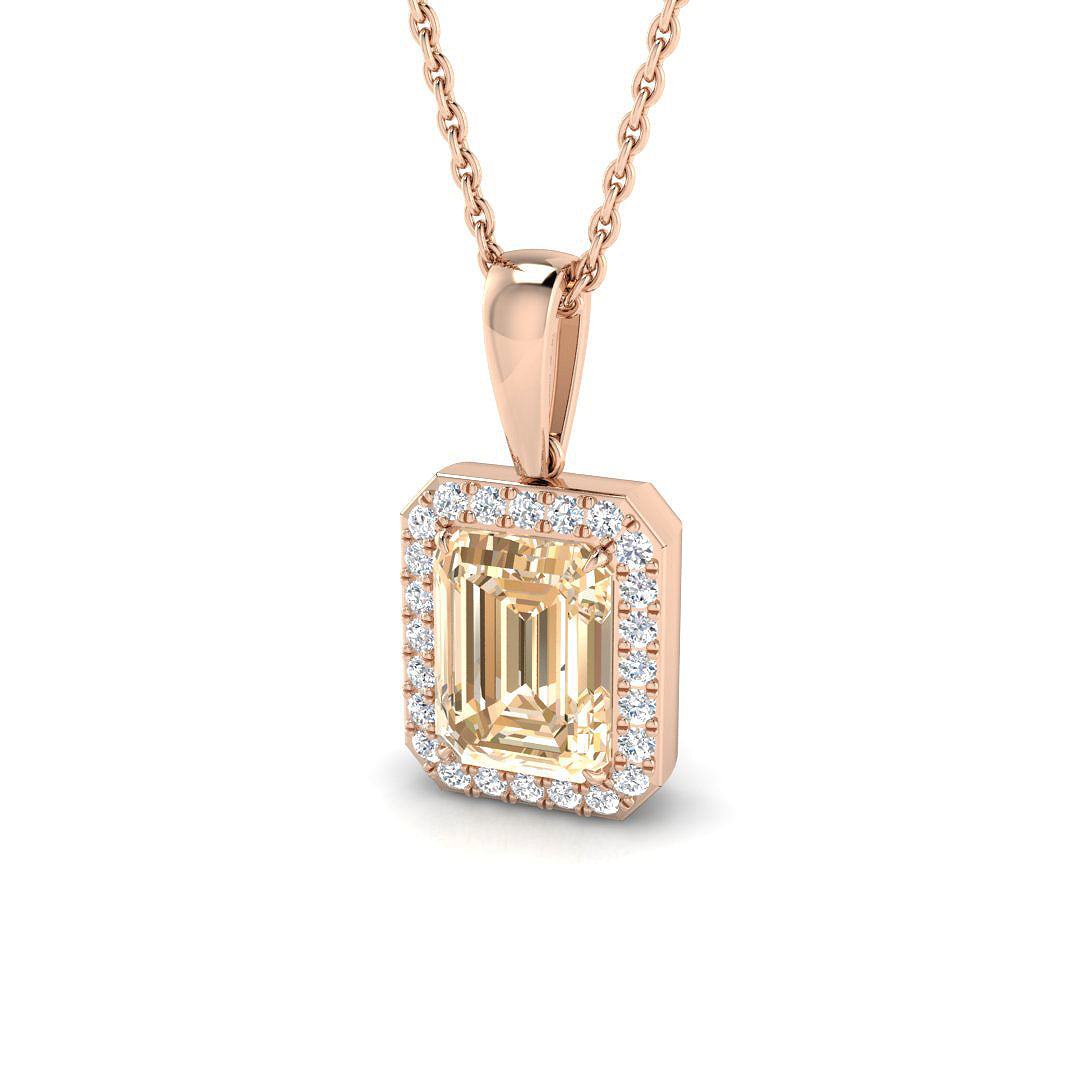 Beth Morganite Pendant 1.5ct Gold (Without Chain )