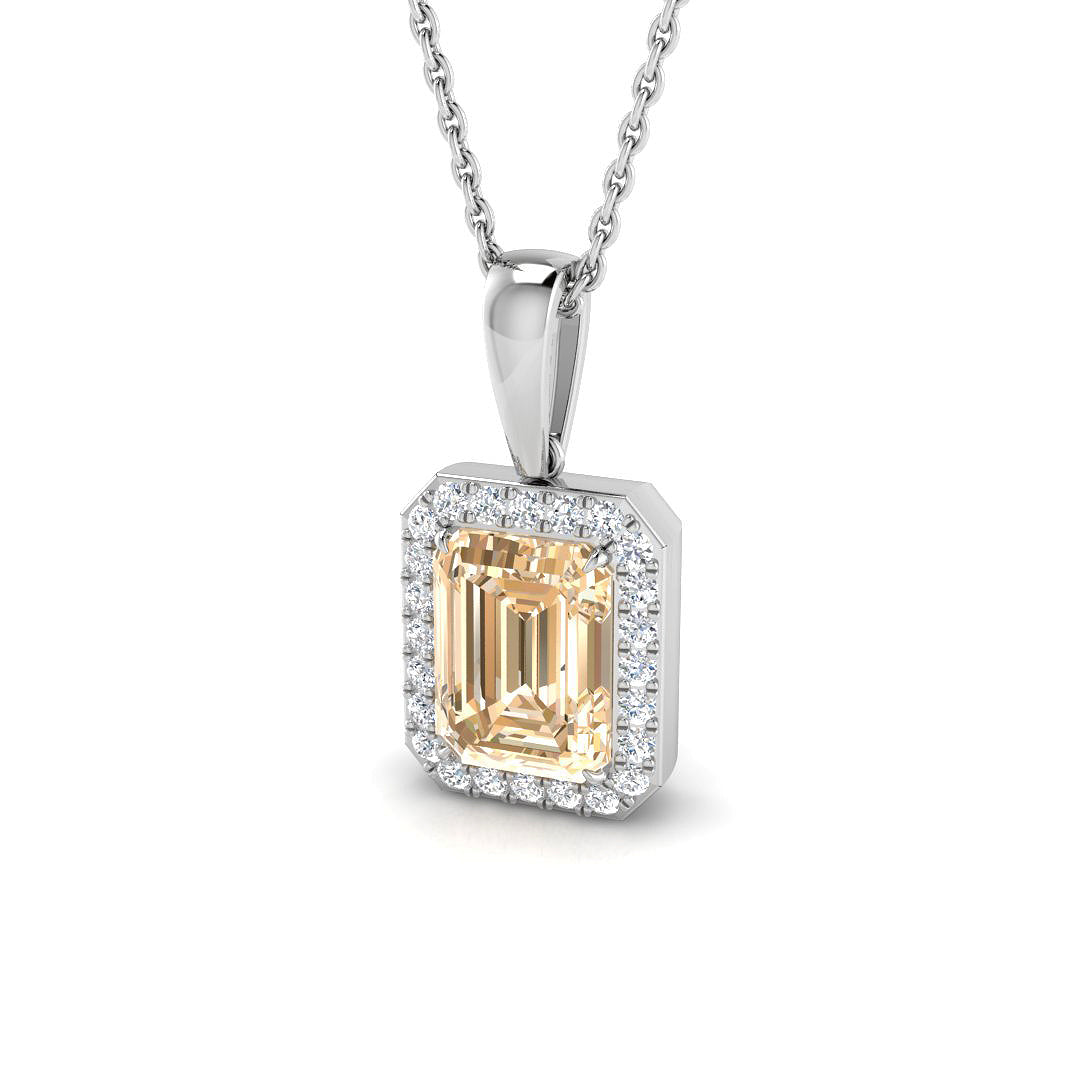Beth Morganite Pendant 1.5ct Gold (Without Chain )