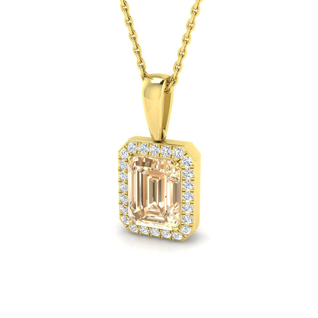 Beth Morganite Pendant 1.5ct Gold (Without Chain )