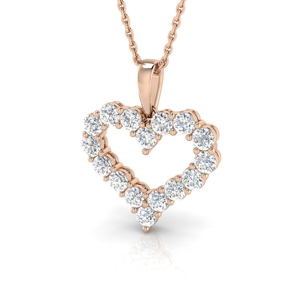 Alvin Heart Pendant 1ct Diamond Gold (Without Chain )