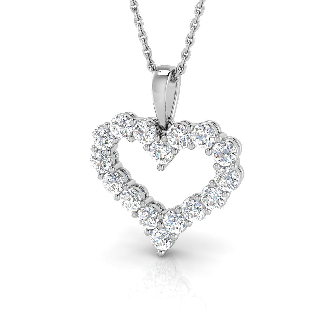 1 ct D-E/VS Lab Grown Round Diamond Designer Pendant 9k White Gold |Ready To Ship