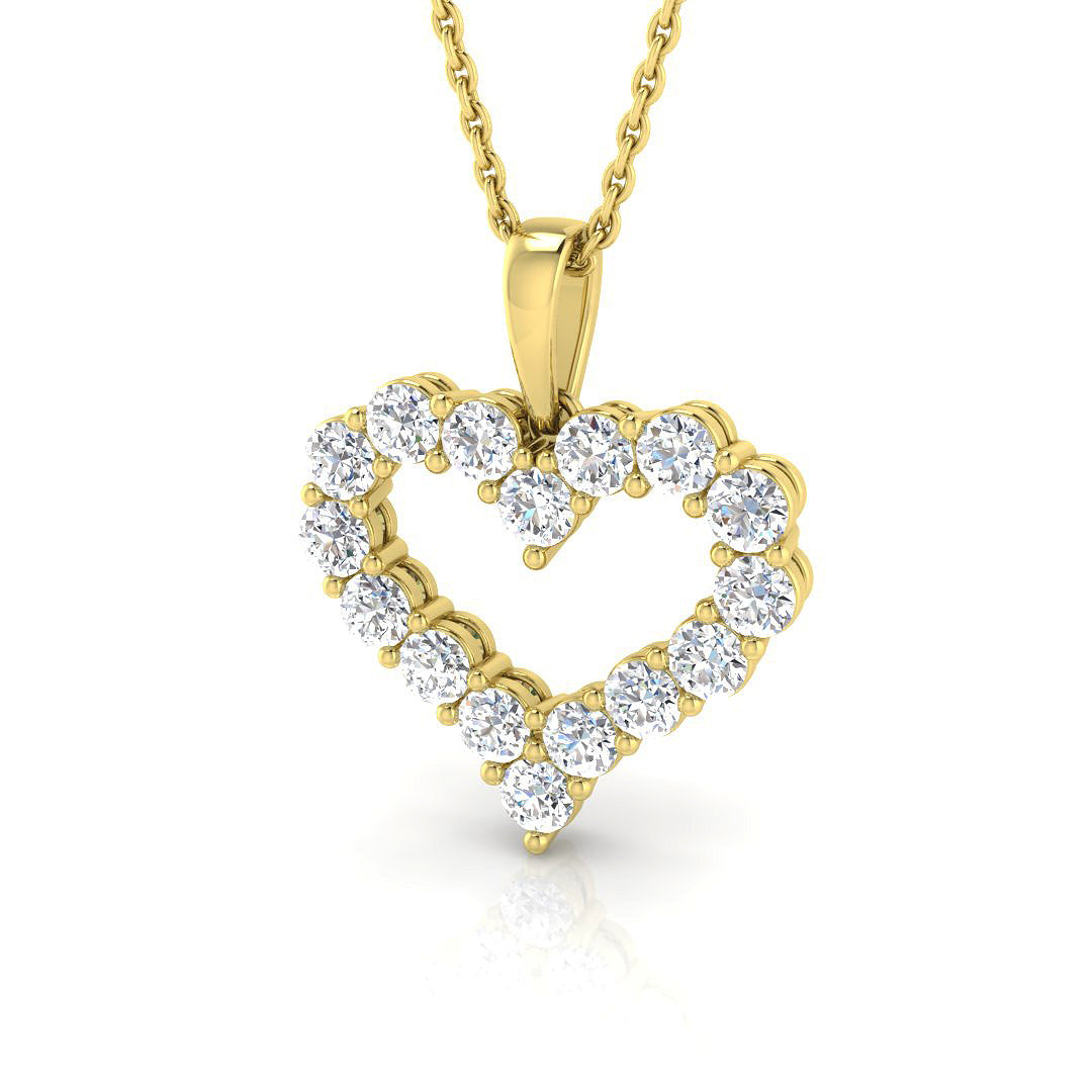 1 carat- D-E/VS Lab Grown Round Diamond Designer Pendant 9k Yellow Gold |Ready To Ship