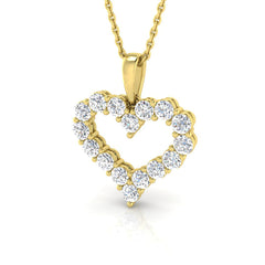 9ct Yellow Gold 0.99ct Lab Grown Diamond Heart Pendant