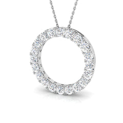 2.1 Ct D-E/VS Lab Grown Round Diamond Designer Pendant 9k White Gold Ready To Ship