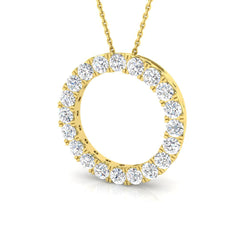 2.1 Ct D-E/VS Lab Grown Round Diamond Designer Pendant 9k Yellow Gold Ready To Ship