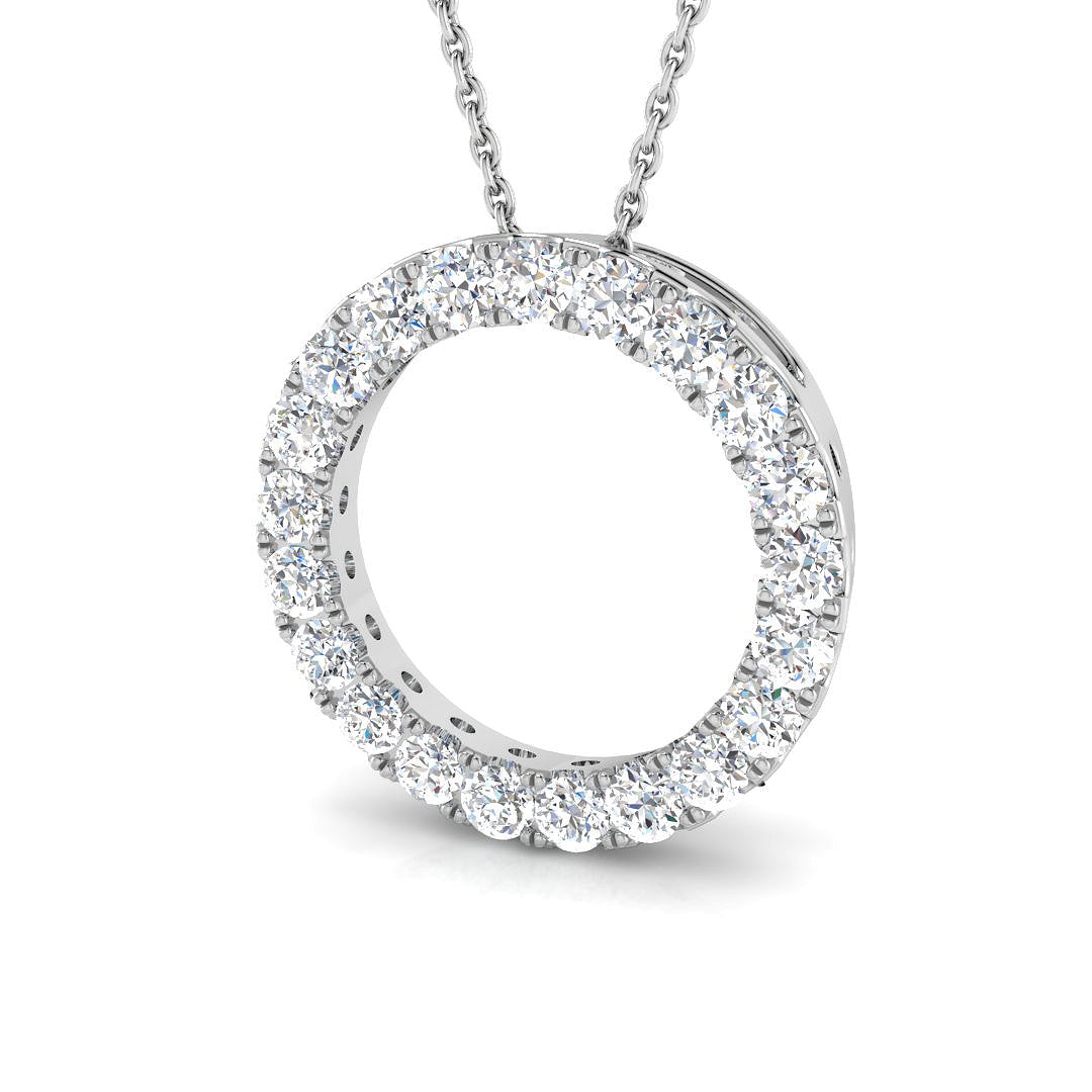 1.00 Carat D-E/VS Lab Grown Diamond Designer Pendant 9k White Gold Ready To Ship