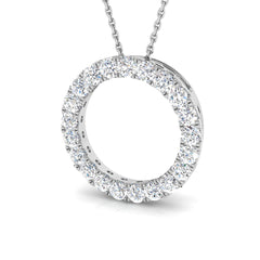 1.00 Carat D-E/VS Lab Grown Diamond Designer Pendant 9k White Gold Ready To Ship