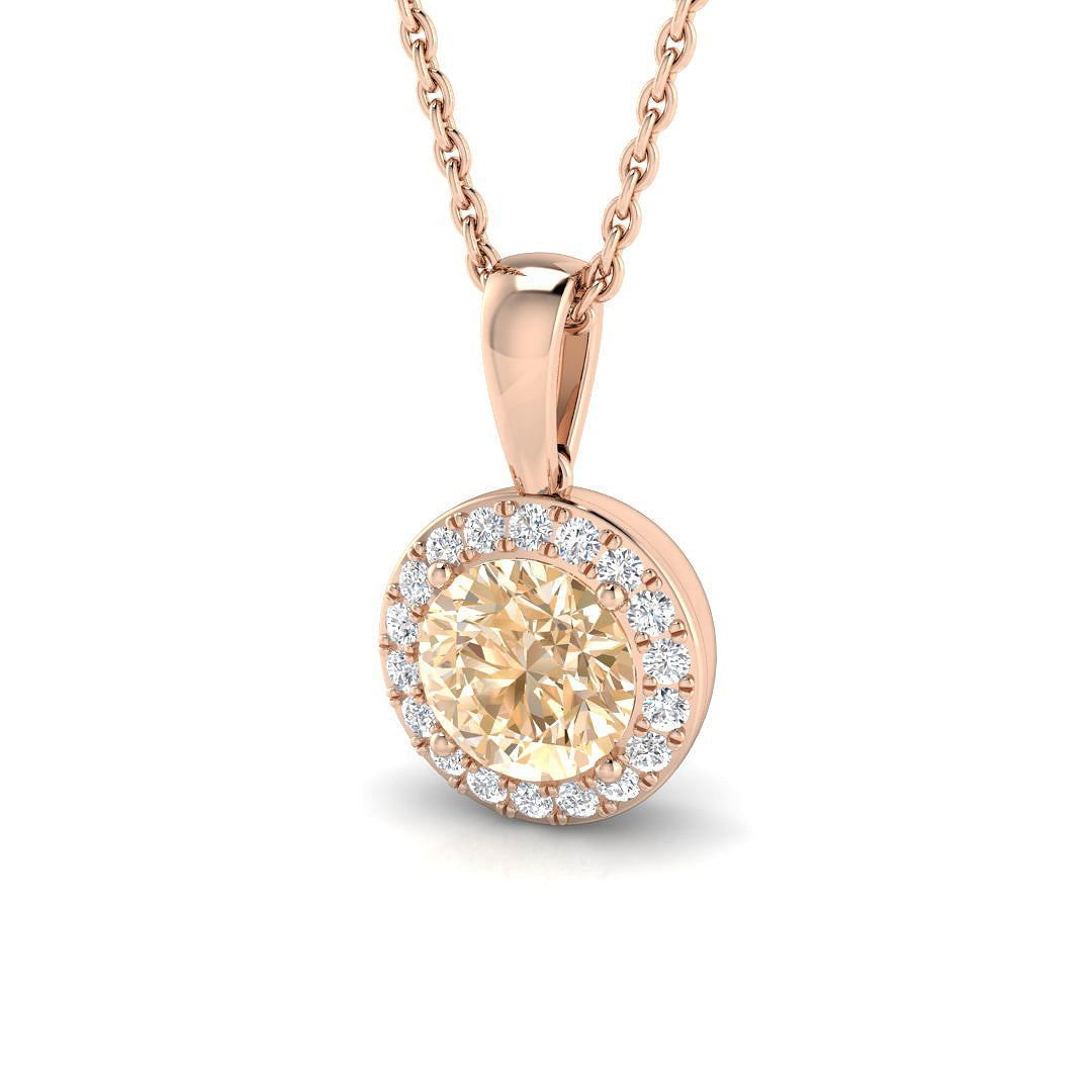Blaze Morganite Pendant 1ct in Gold (Without Chain )