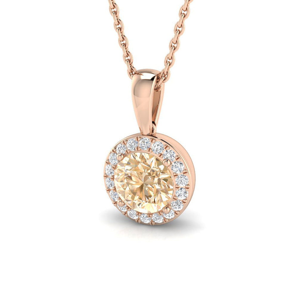 Blaze Morganite Pendant 1ct in Gold (Without Chain )