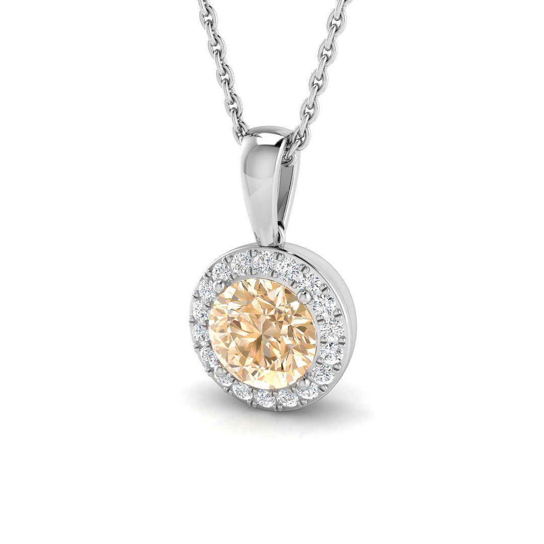 Blaze Morganite Pendant 1ct in Gold (Without Chain )