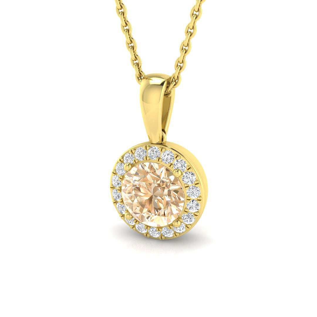 Blaze Morganite Pendant 1ct in Gold (Without Chain )