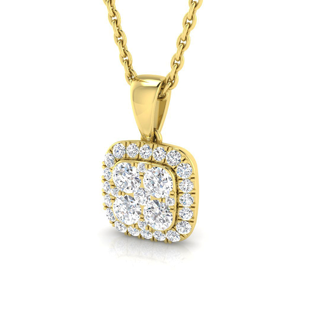 Laura Cluster Diamond Necklace 0.3ct Gold (Without Chain )