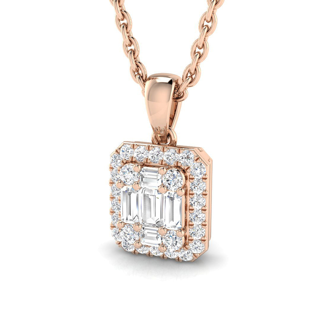 Nepeta Baguette Brilliant Pendant 0.2ct to 0.75ct Gold (Without Chain )