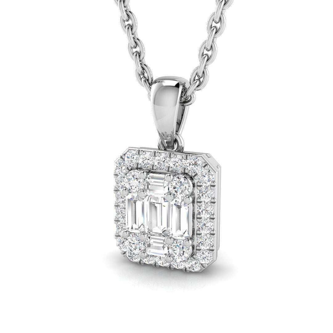 Nepeta Baguette Brilliant Pendant 0.2ct to 0.75ct Gold (Without Chain )