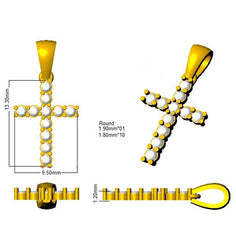0.3 Carat D-E/VS Lab Grown Round Diamond Cross Pendant 9k White Gold | Ready To Ship
