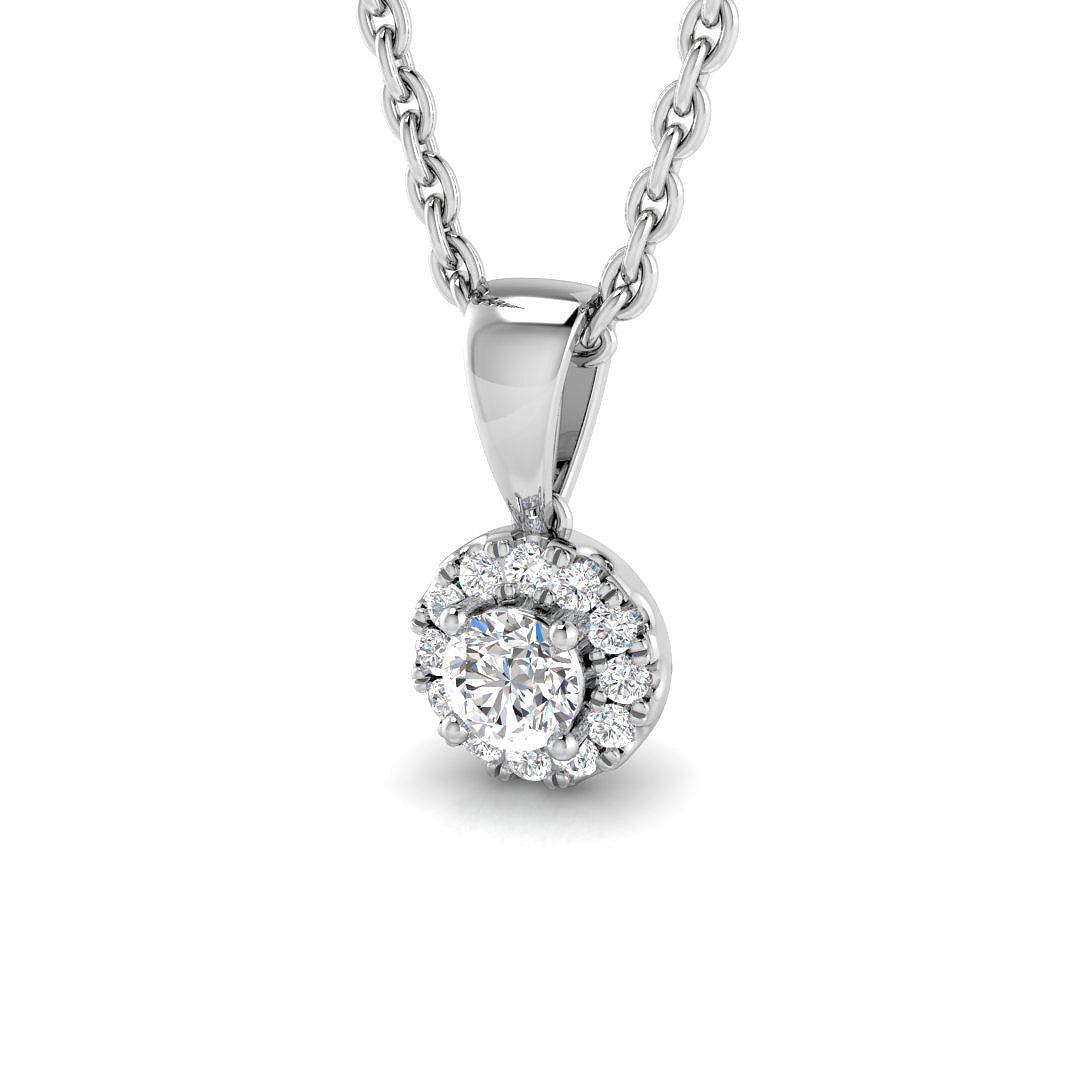 Lilac Halo Pendant 0.1ct to 1ct Diamond  Gold (Without Chain )