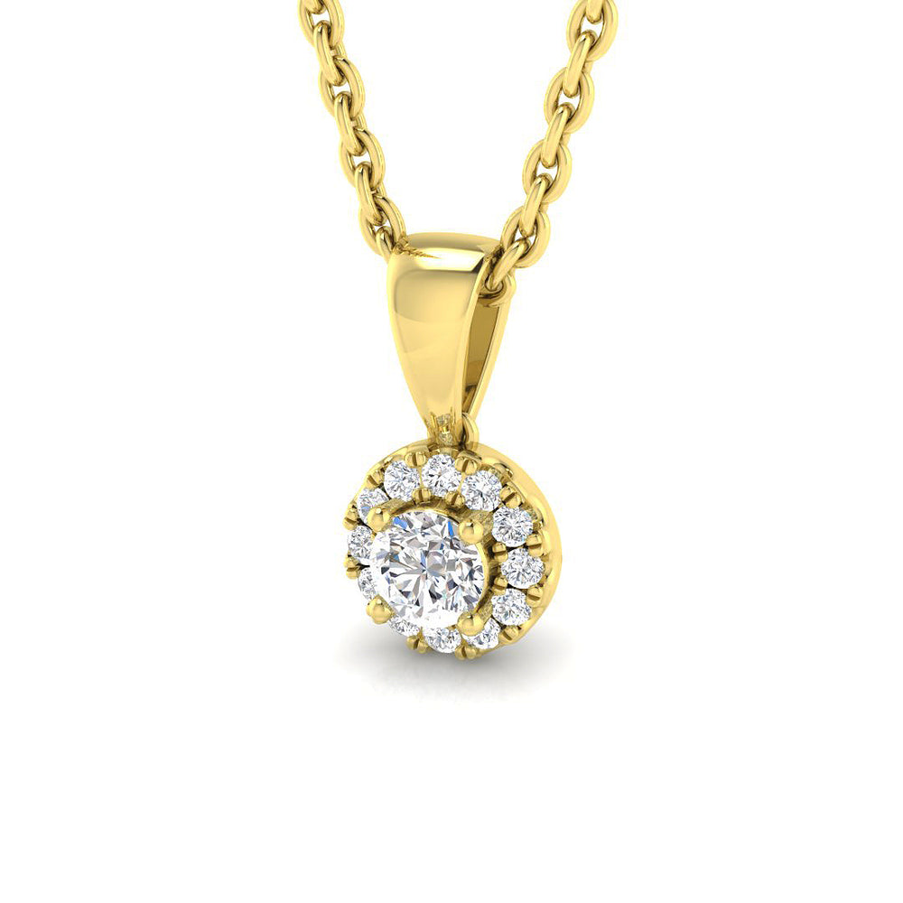Lilac Halo Pendant 0.1ct to 1ct Diamond  Gold (Without Chain )