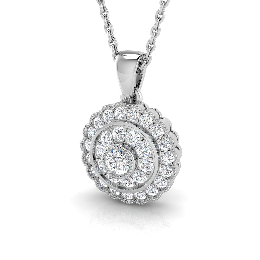 Hosta Vintage Pendant 0.33ct Diamond Gold (Without Chain )