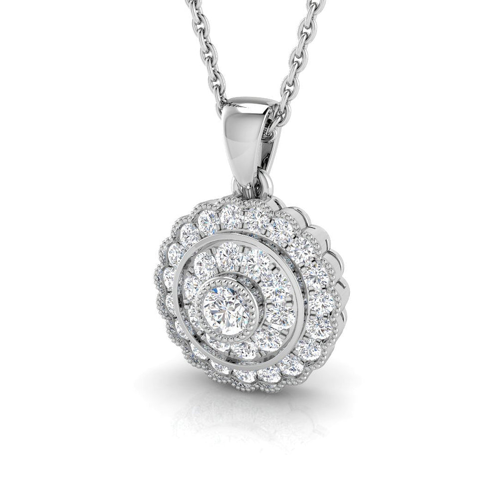 Hosta Vintage Pendant 0.33ct Diamond Gold (Without Chain )