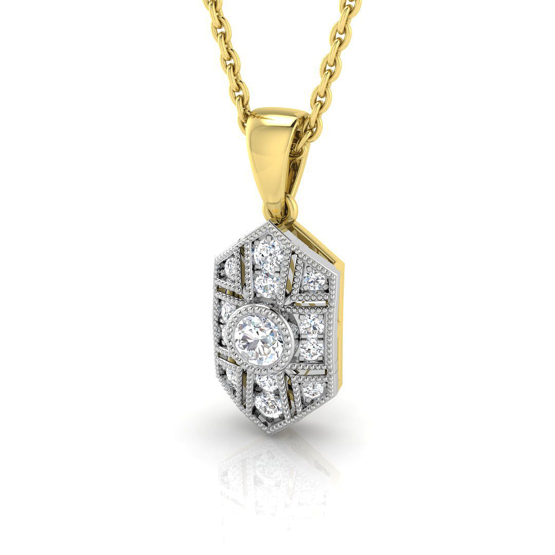 Orris Vintage Diamond Pendant 0.15ct to 0.5ct Gold (Without Chain )