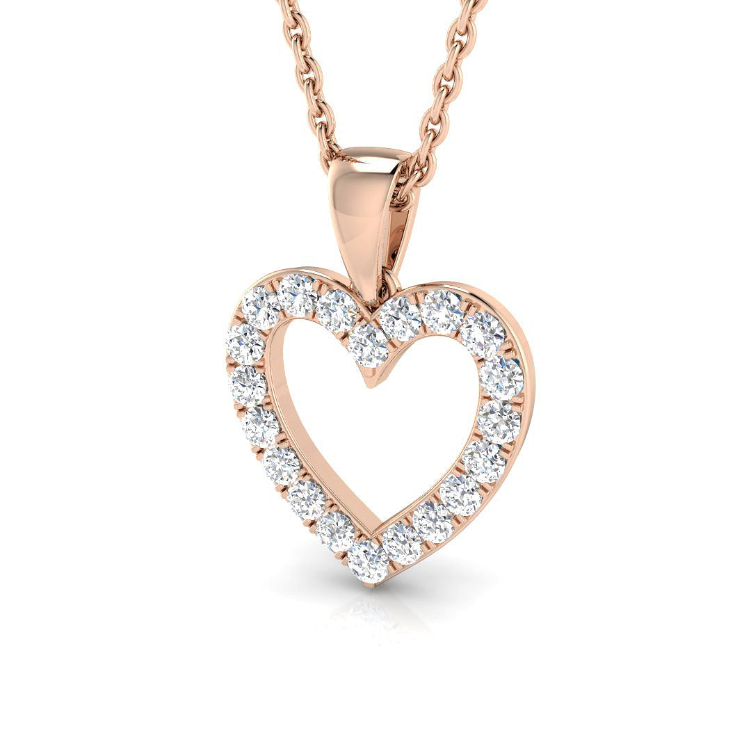 Isaac Heart Pendant 0.25ct to 2ct Gold (Without Chain )