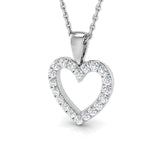 9ct White Gold 0.25ct Lab Grown Diamond Heart Pendant