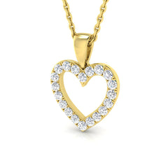 9ct Yellow Gold 0.25ct Lab Grown Diamond Heart Pendant