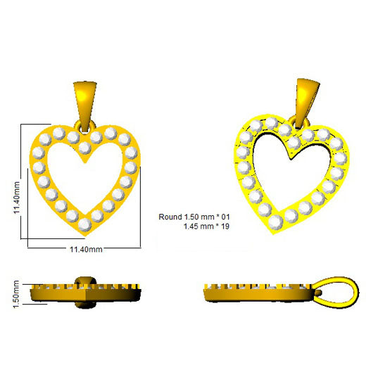0.30 Ct D-E/VS Lab Grown Diamond Designer Pendant 9k Yellow Gold Ready To Ship