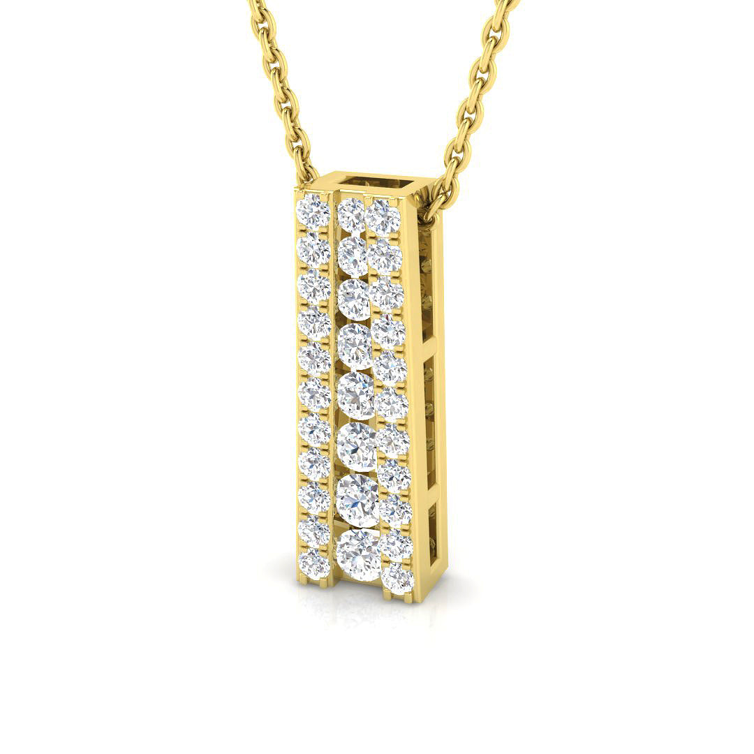 0.50 Ct D-E/VS Lab Grown Diamond Designer Pendant 9k Yellow Gold Ready To Ship