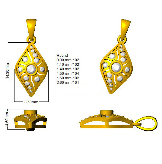 Vintage Diamond Drop Pendant with Elegant Filigree
