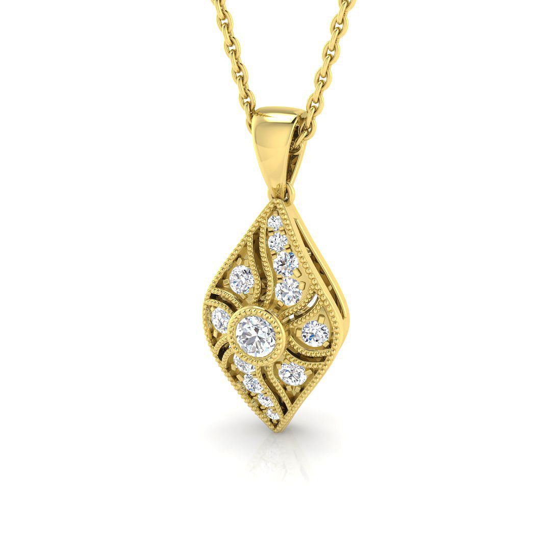 Mint Vintage Diamond Pendant 0.2ct-0.33ct Gold (Without Chain )