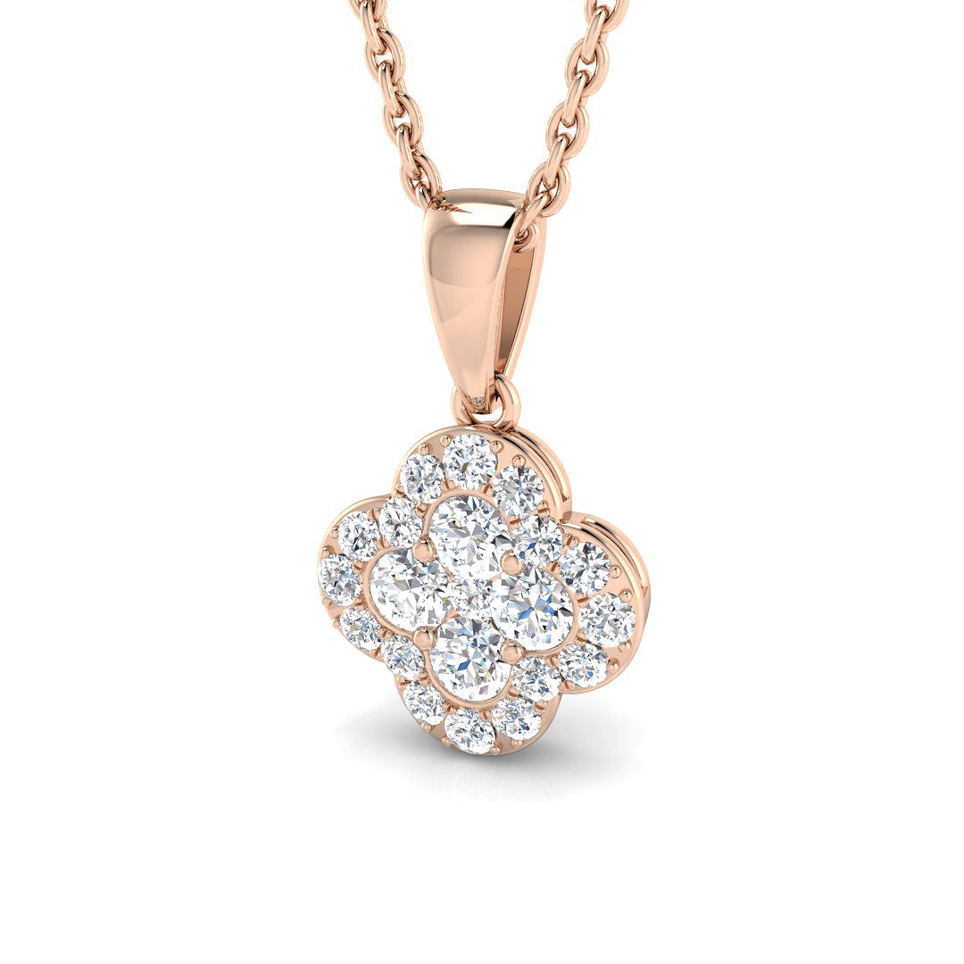 Aralia Clover Pendant 0.3ct to 1.5ct Gold (Without Chain )