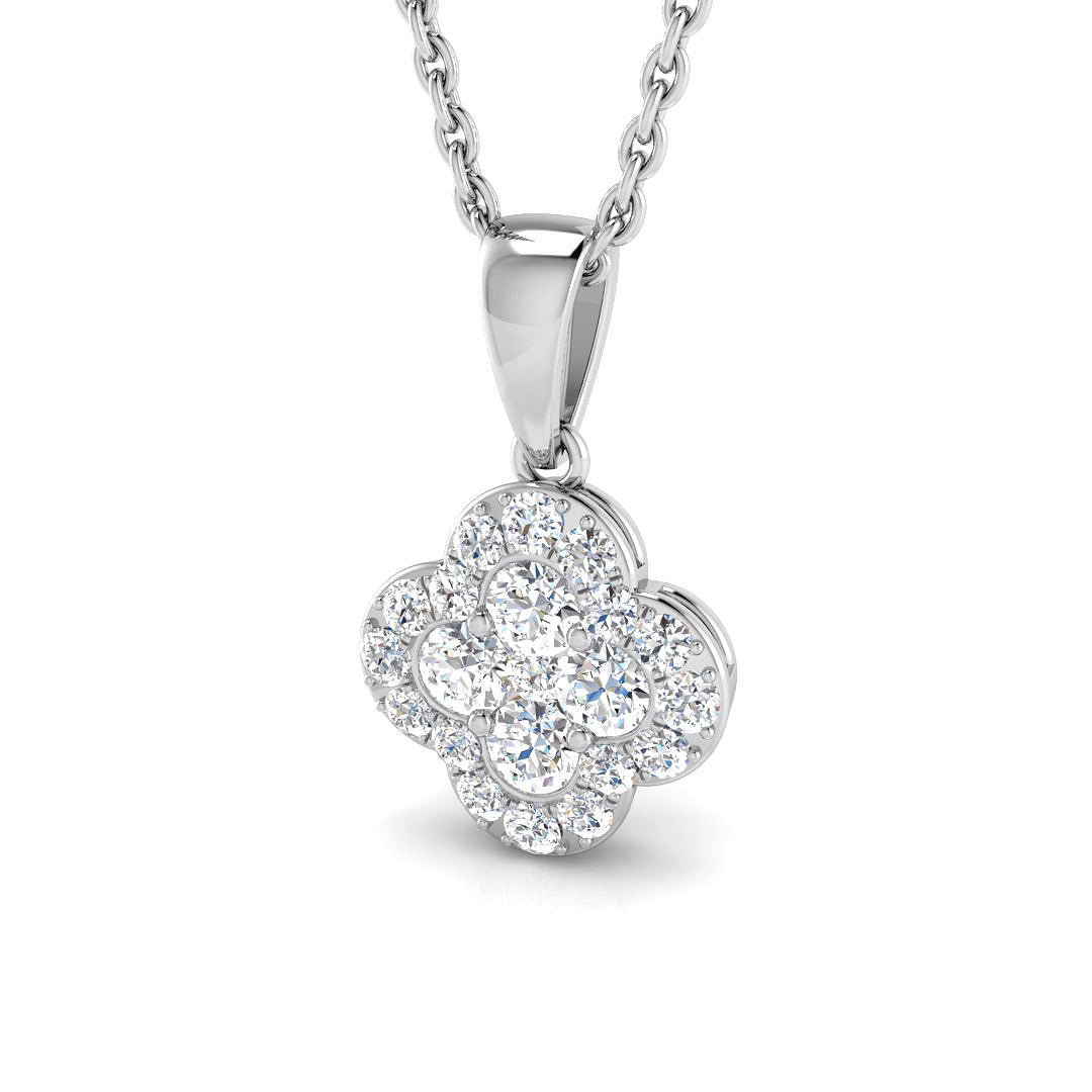 Aralia Clover Pendant 0.3ct to 1.5ct Gold (Without Chain )