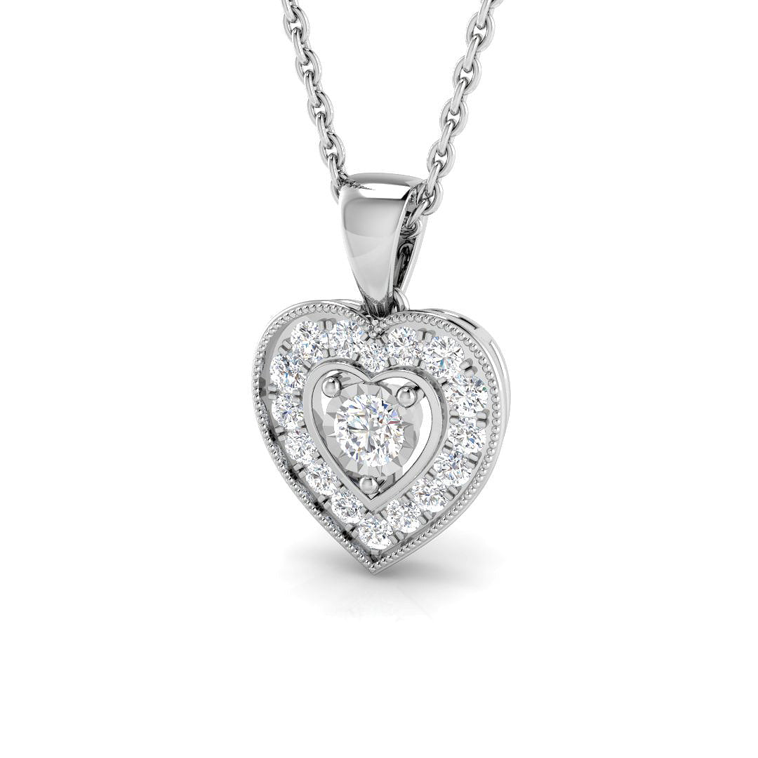 Selena Diamond Heart Pendant 0.2ct Gold (Without Chain )