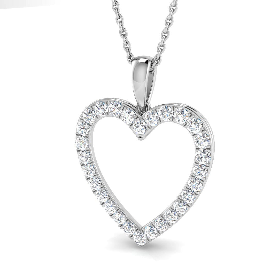 0.5 Carat D-E/VS Lab Grown Round Diamond Designer Pendant 9k White Gold Ready To Ship.