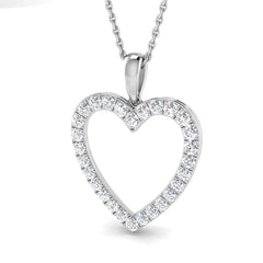0.5 Carat D-E/VS Lab Grown Round Diamond Designer Pendant 9k White Gold Ready To Ship.