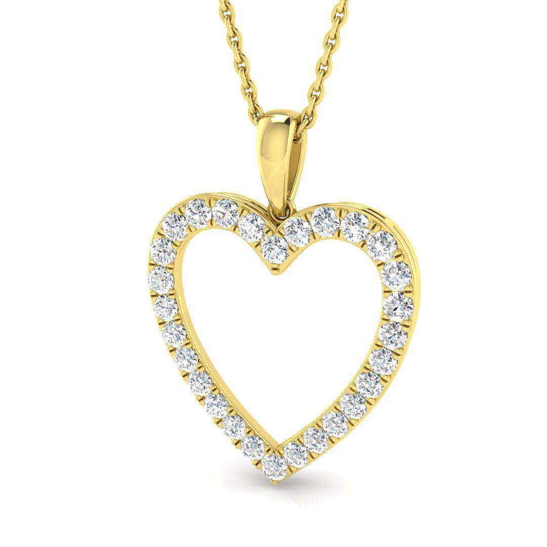 0.5 Carat D-E/VS Lab Grown Round Diamond Designer Pendant 9k Yellow Gold Ready To Ship.
