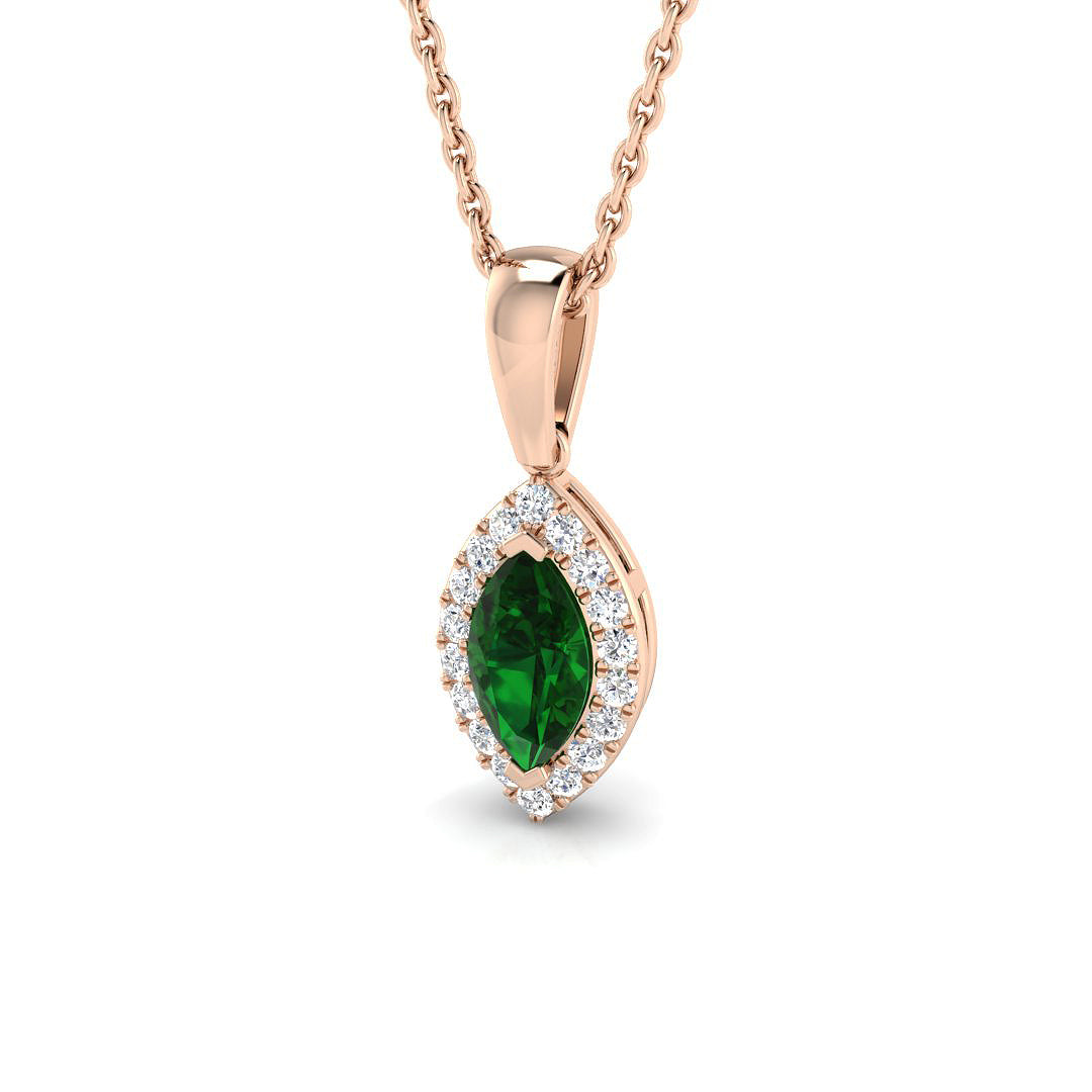 Fern Emerald Pendant 0.33ct to 0.5ct Gold (Without Chain )