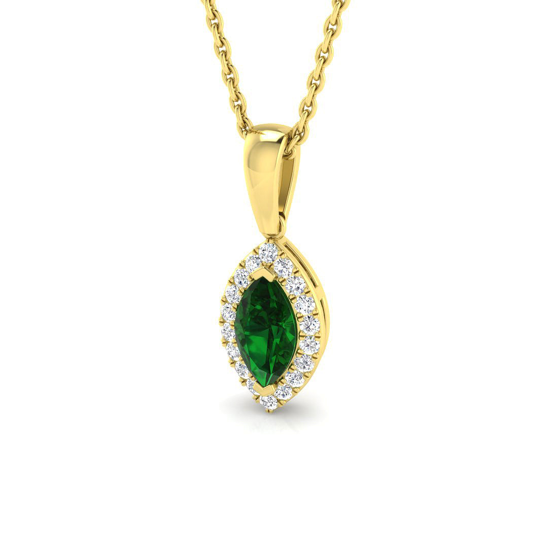 Fern Emerald Pendant 0.33ct to 0.5ct Gold (Without Chain )