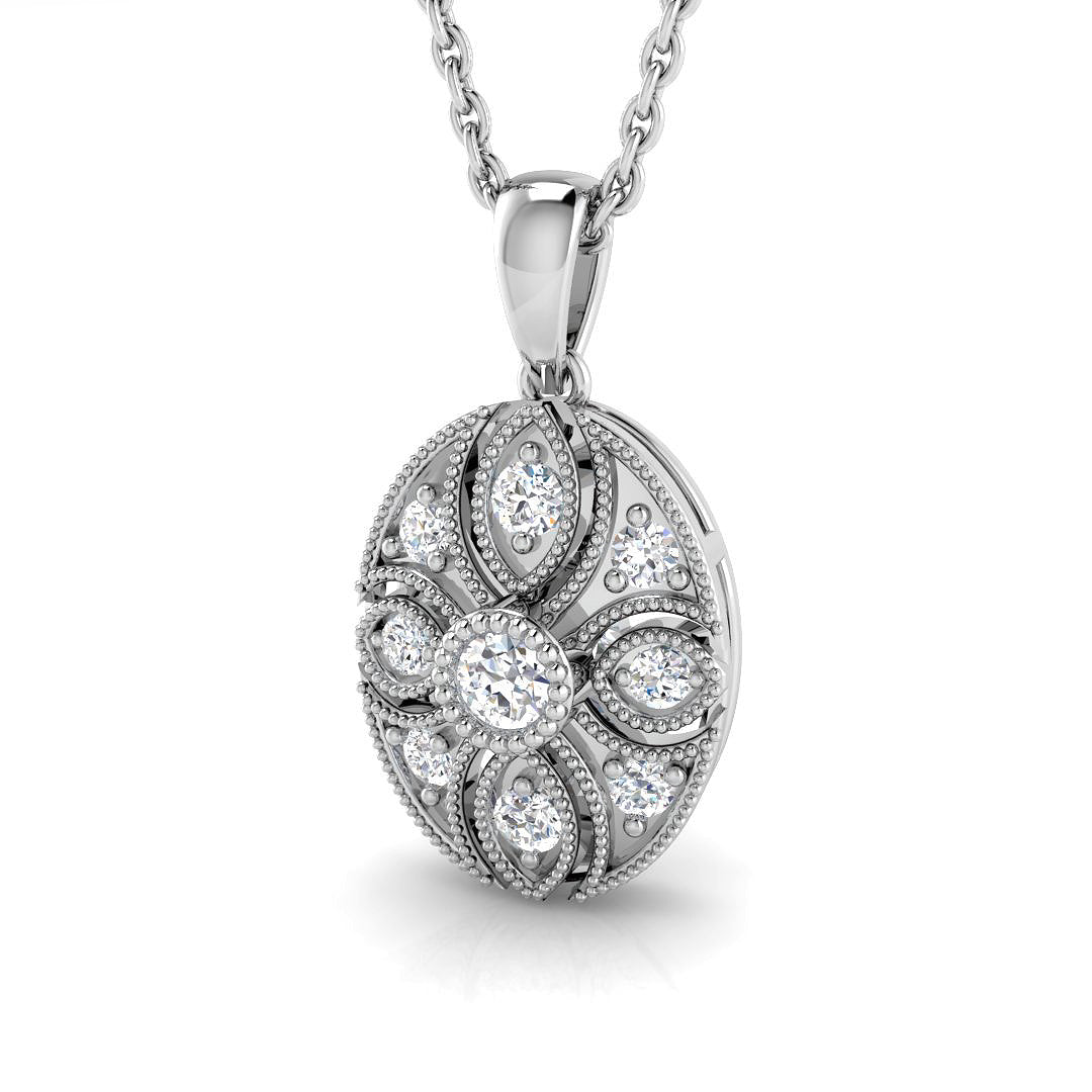 Fennel Vintage Diamond Pendant 0.2ct Gold (Without Chain )
