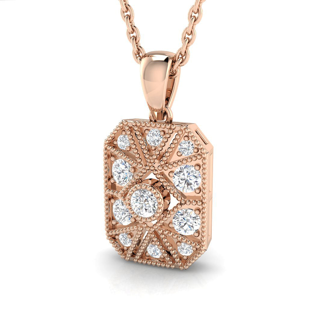Lemon Vintage Diamond Pendant 0.15ct Gold (Without Chain )