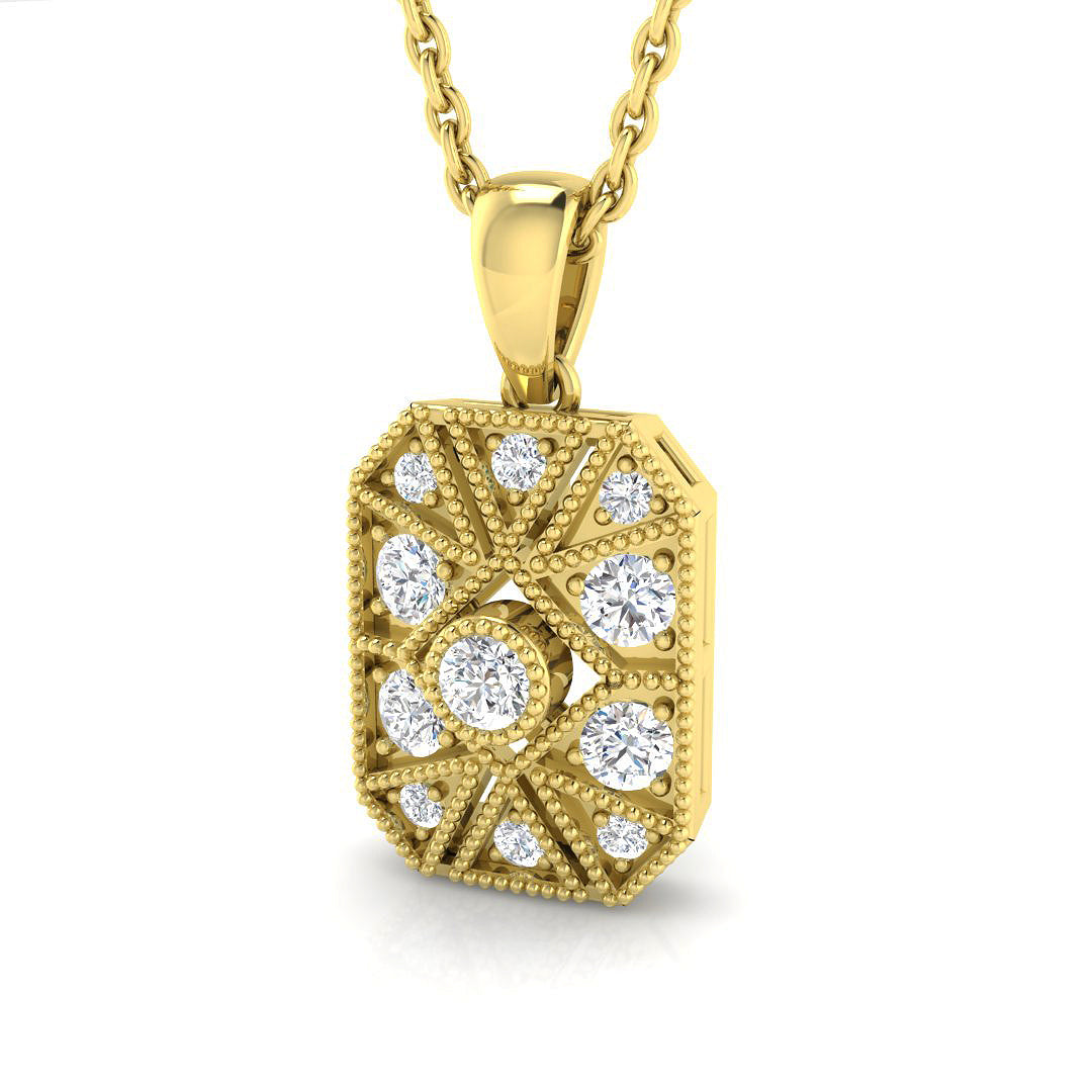 Lemon Vintage Diamond Pendant 0.15ct Gold (Without Chain )
