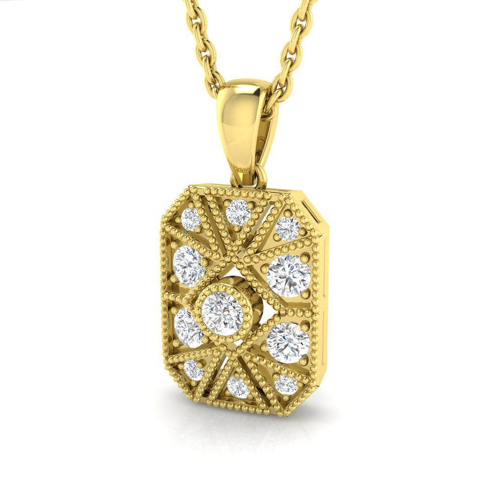 Lemon Vintage Diamond Pendant 0.15ct Gold (Without Chain )