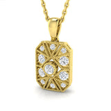 Lemon Vintage Diamond Pendant 0.15ct Gold (Without Chain )