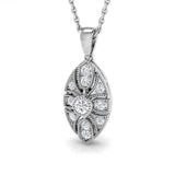 Lichen Vintage Pendant 0.15ct Diamond  Gold (Without Chain )